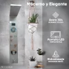 Regadera Panel de Ducha Modelo Petra Plus con Panel LED Regadera de Mano Salida de Agua Modo Lluvia e Hidromasaje