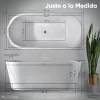 Tina de Baño Solana Modelo Aurora Blanco de Alto Brillo Jacuzzi con Diseño Ovalado en Acrilico Solido 150cm x 80cm