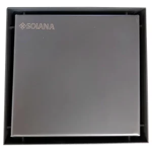 Coladera Cuadrada Doble Vista de 12x12cm de Acero Inoxidable Solana Modelo Daila de Lujo Para Baño o Exteriores con Vista Invisible y Rejilla Anti-Olores