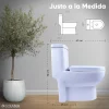Inodoro / Taza De Baño Cerámica a 1 Pieza Solana TT7923 Montada Sobre Piso De 67x38x70 Cm / Alta Densidad A Prueba De Gérmenes Con Botón Doble Descarga de Agua