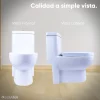 Inodoro / Taza De Baño Cerámica a 1 Pieza Solana TT7923 Montada Sobre Piso De 67x38x70 Cm / Alta Densidad A Prueba De Gérmenes Con Botón Doble Descarga de Agua