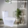 Inodoro / Taza De Baño Cerámica a 1 Pieza Solana TT7924 Montada Sobre Piso De 68x36x76 Cm / Alta Densidad A Prueba De Gérmenes Con Botón Doble Descarga de Agua
